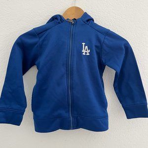 LA Dodgers MLB kids 5T 6 zipper Hooded Jacket blue